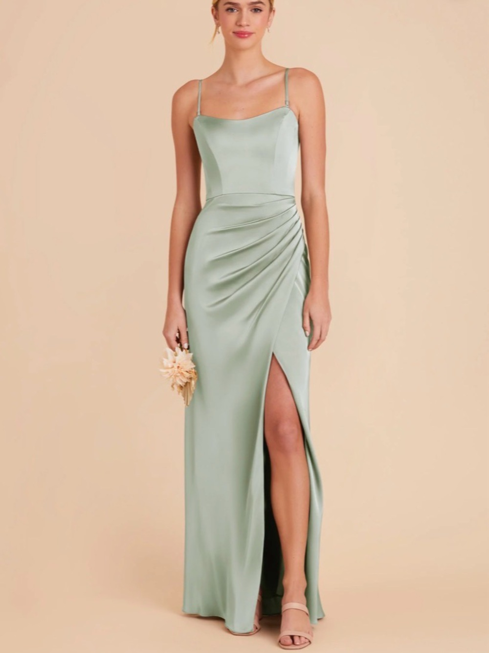 Birdie Grey Sage bridesmaid dress